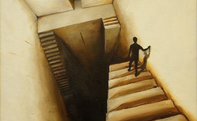 Fortolkning af en drøm om at gå ned af en ødelagt trappe