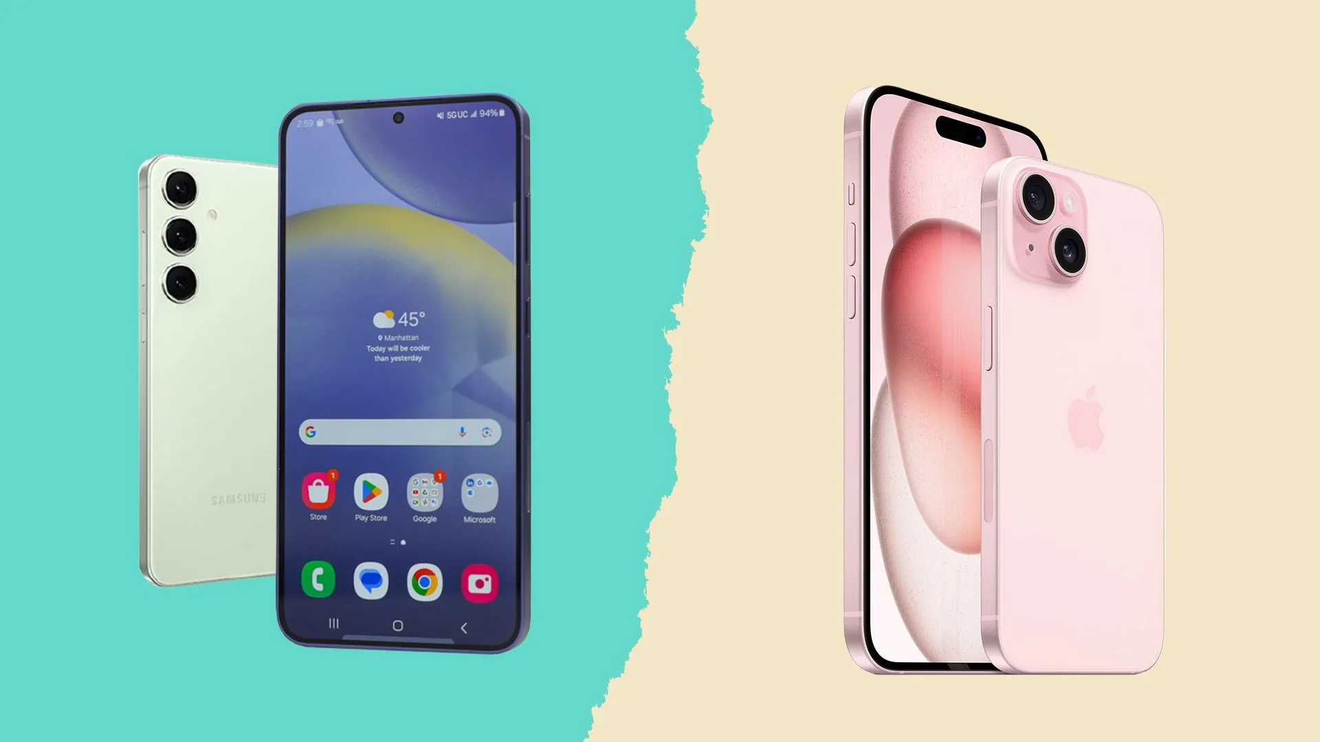 مقارنة السعر والقيمة مقابل المال بين سامسونج جالكسي S24 وايفون 15